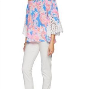 Lilly Pulitzer Zaylee Top “Bay Dreamin” print